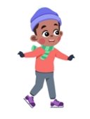 Clip art of young boy skating