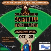 A view of the Halloween themed softball tournament.