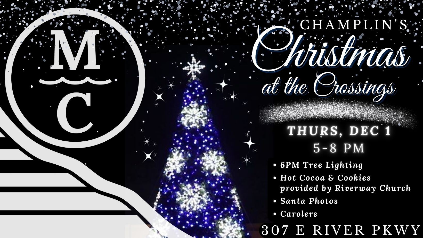 A view of Christmas at the Crossings Save the Date for December 1.