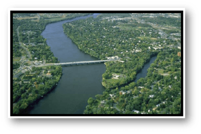 Aerial of Mississippi River Corridor within Champlin, MN 