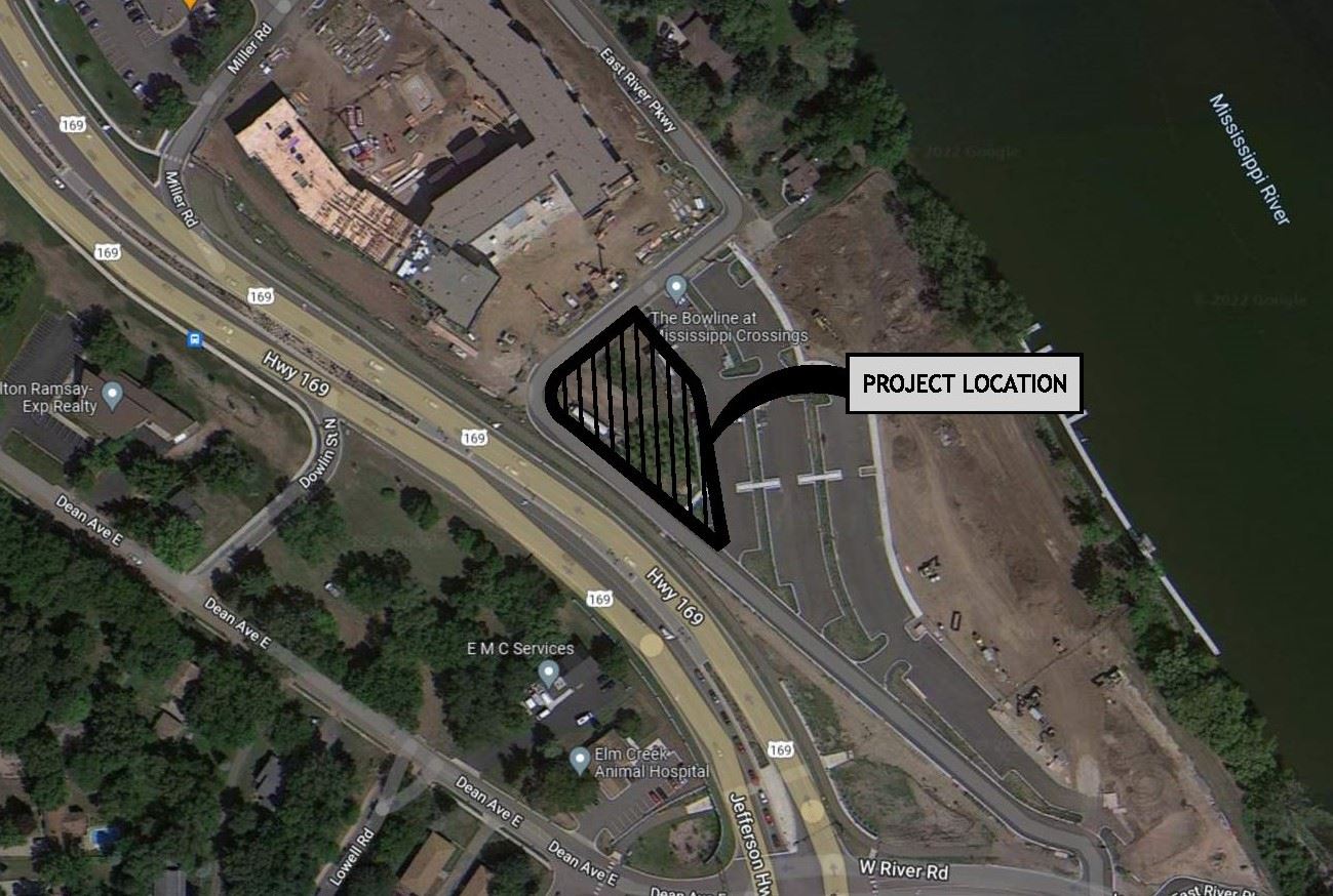 A sky view of where the market will break ground inside Mississippi Crossings.